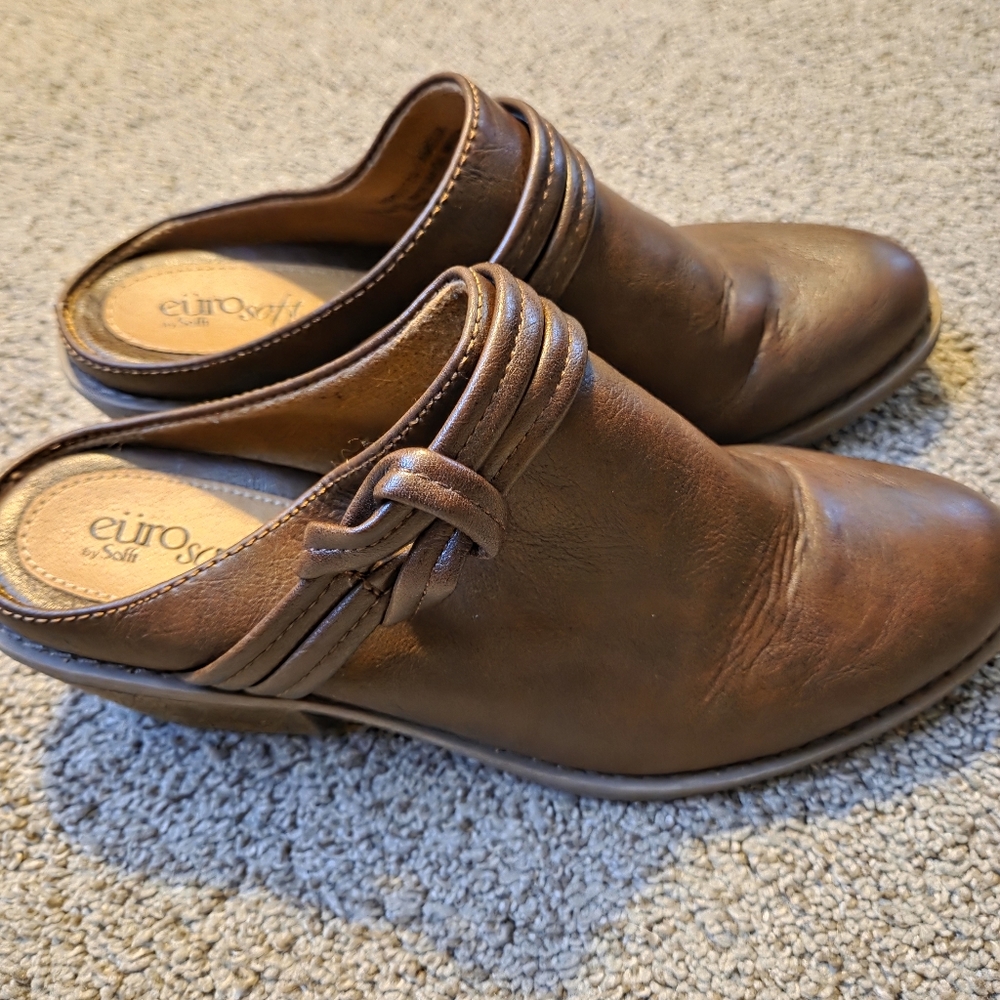 Euro Soft By Sofft Women's Brown Clog Slip-On Shoes Size 7.5